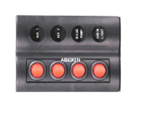 4 Rocker Switch 4 Breaker Rocker 12V LED Light Switch Panel