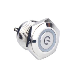 16mm 12V LED Power Logo Push Button Switch