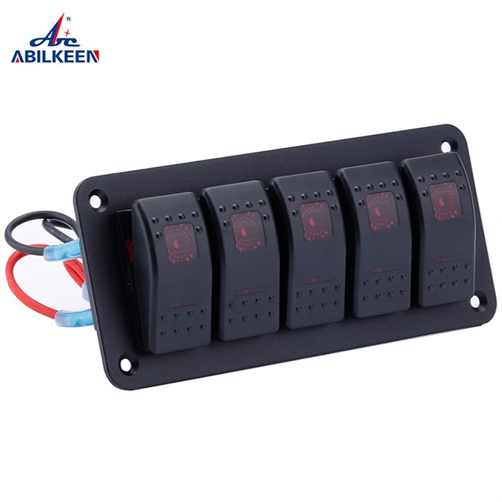 5 Gang 12V Rocker Switch